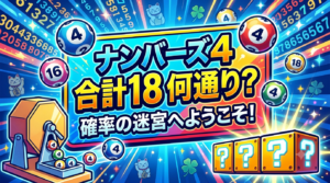 ナンバーズ4で合計18になる番号の通り数と確率を解説する記事のサムネイル