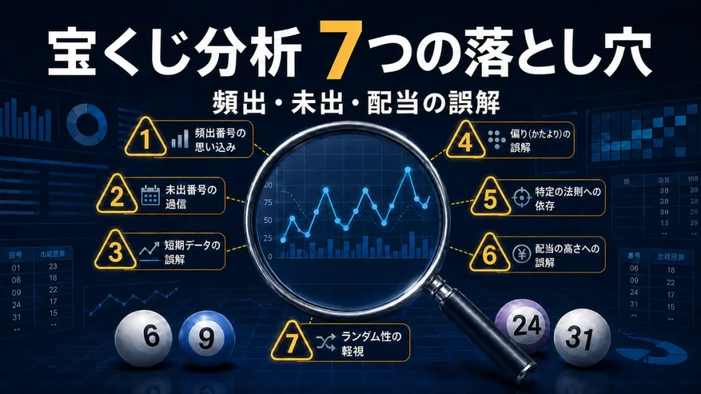宝くじ分析で避けたい7つの落とし穴を示す記事のサムネイル