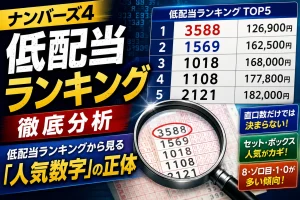 ナンバーズ4低配当ランキング｜最低12万6,900円、上位20回の人気数字を分析